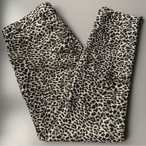 BANANA REPUBLIC MID-RISE SLOAN PANT METALLIC ANIMAL PRINT / SKINNY / STRETCH 6P